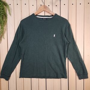 Polo by Ralph Lauren Men's Tee Forest Green Long Sleeve Size S